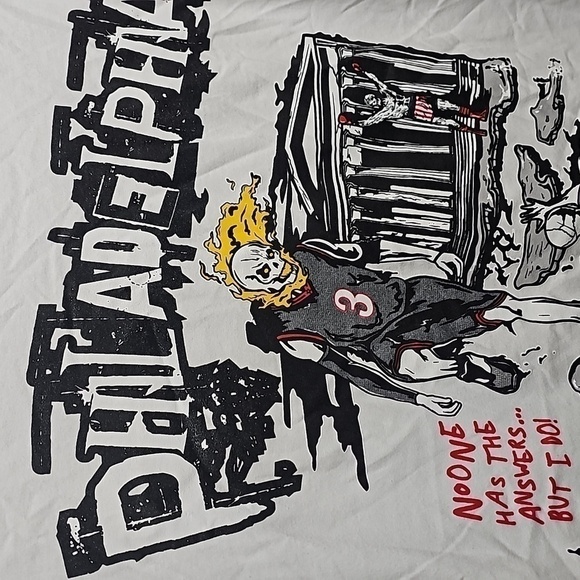 Philadelphia 76ers Allen Iverson Dope‎ Skull Tee Shirt Size Small NWT - Picture 2 of 10